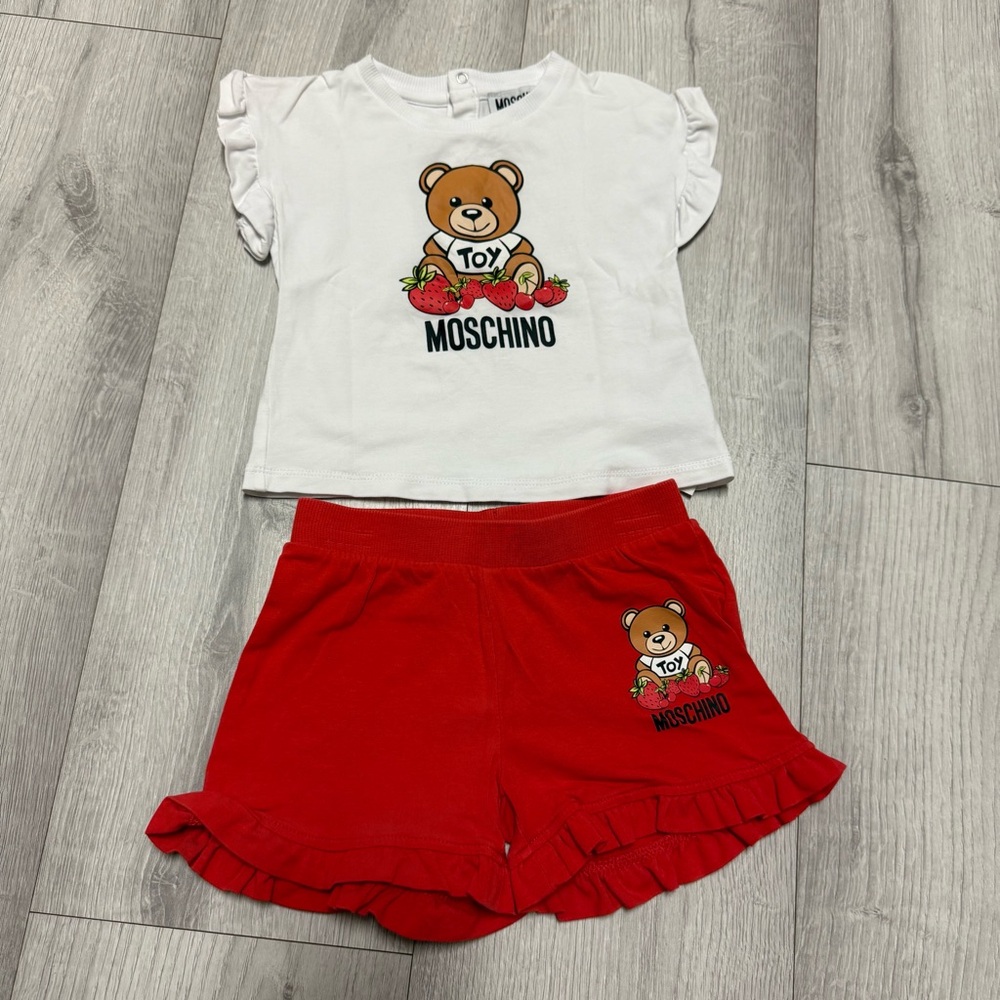 Moschino White and Red Teddy Bear Outfit